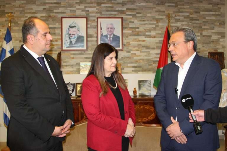 Συνάντηση Φάμελλου με την Παλαιστίνια υπουργό Εξωτερικών
